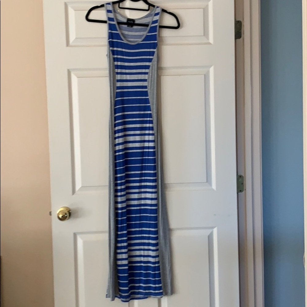 Rue 21 maxi gray with blue/gray stripes Size S